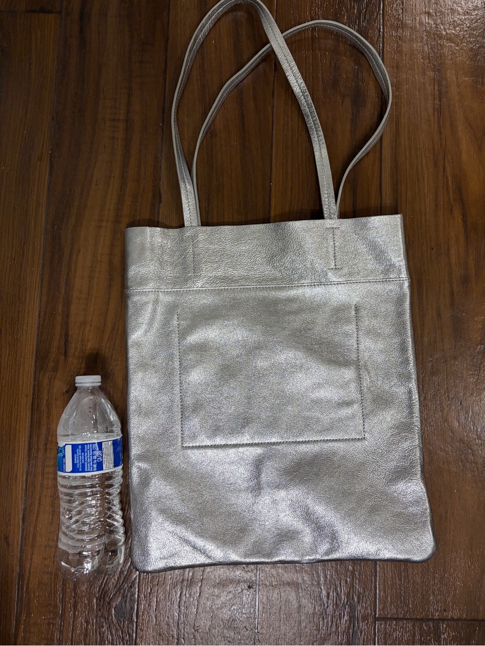 Madewell Metallic Silver Tote leather